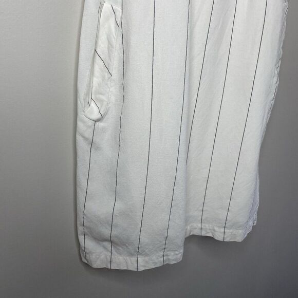 HEARTLOOM Rhea Dress Women XS Side Button Striped Mini Linen Blend Sleeveless - Picture 5 of 13